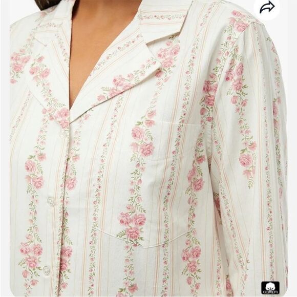 WEWOREWHAT Floral Long Sleeve Pajama Top XS - Picture 7 of 8